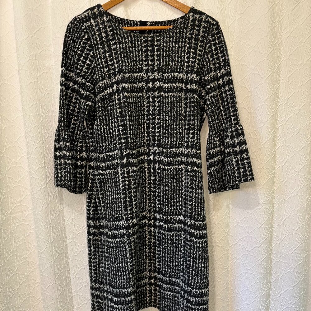 Talbots Navy and White Knee Length Dress
